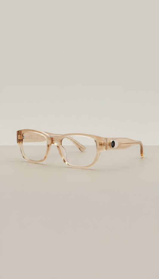 Lunettes connectées champagne beige design