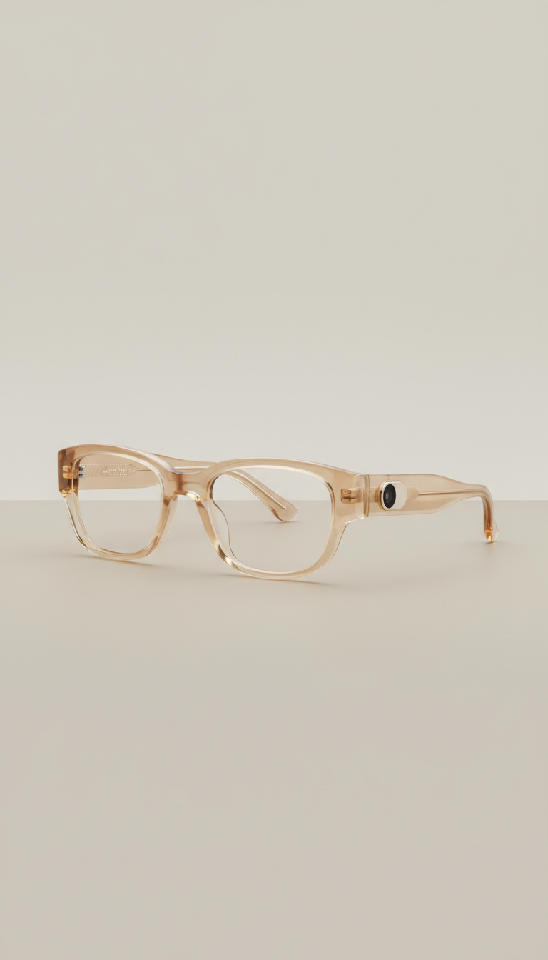 Lunettes connectées champagne beige design