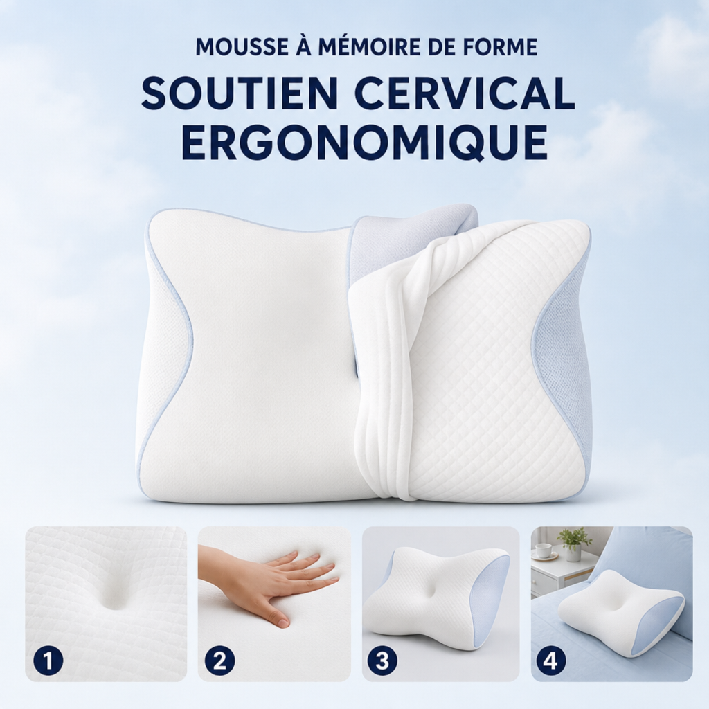 Oreiller ergonomique à mémoire de forme