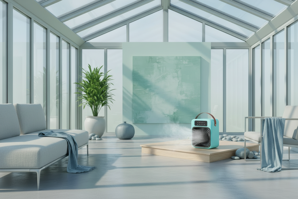 Air Cooler Bleu Ciel dans salon